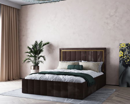 Pat  Elegance Tapițat Maro 140x200 [6]