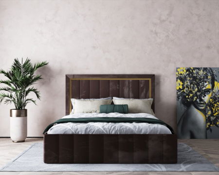 Pat  Elegance Tapițat Maro 140x200 [4]