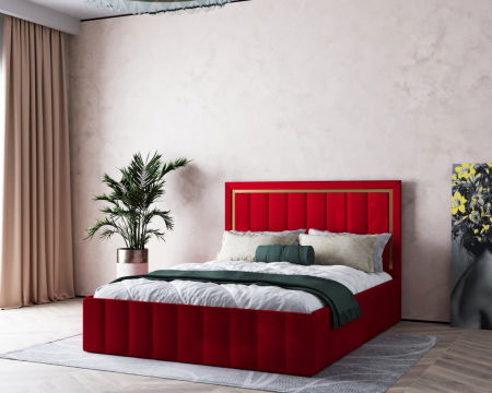 Pat  Elegance Tapițat  Rosu 140x200 [7]