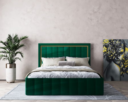 Paturi Tapitate - Pat Elegance Tapitat Verde 160x200