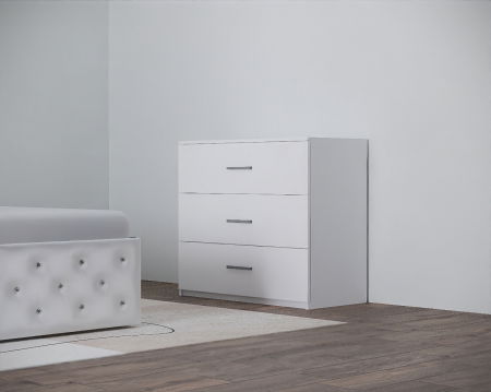 Set Pat Nemira New Alb cu Noptiere Si Comoda [4]