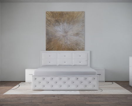 Set Pat Nemira New Alb cu Noptiere Si Comoda [1]