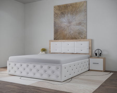 Set Pat Nemira New Sonoma&Alb cu Noptiere [2]