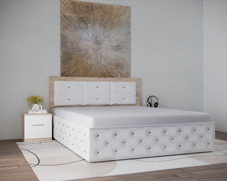 Set Pat Nemira New Sonoma&Alb cu Noptiere [3]