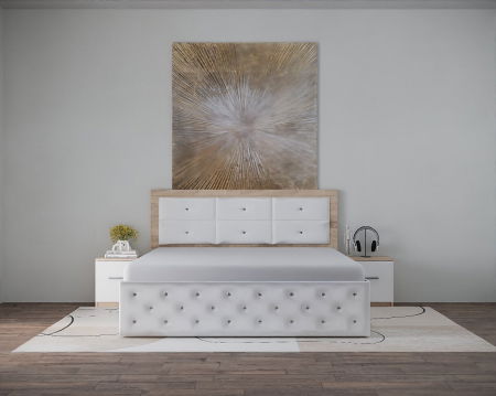 Set Pat Nemira New Sonoma&Alb cu Noptiere [4]