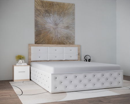 Seturi Pat - Set Pat Nemira New Sonoma&Alb cu Noptiere
