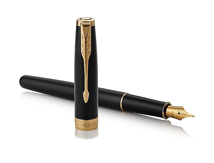 PARKER SET SONNET DUO STILOU + ROLLER GT, PENITA M, BLACK LACQUER AND GOLD 160394 [2]