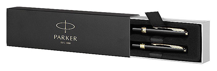 PARKER SET SONNET DUO STILOU + ROLLER GT, PENITA M, BLACK LACQUER AND GOLD 160394 [5]