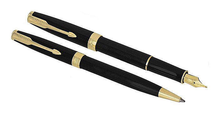 PARKER SET SONNET DUO STILOU + ROLLER GT, PENITA M, BLACK LACQUER AND GOLD 160394 [6]