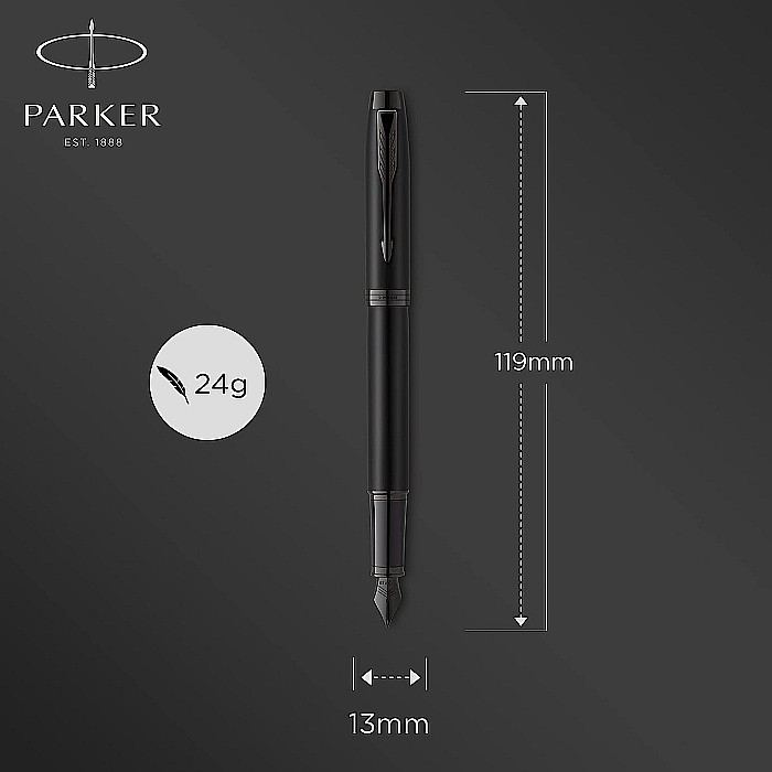 Stilou Parker IM Royal Achromatic Black BT Peniță F [3]