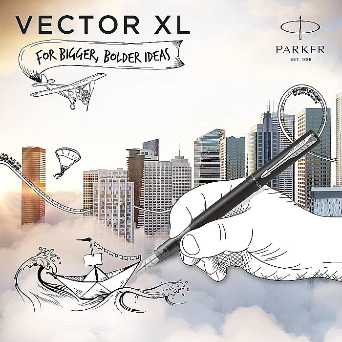 PARKER STILOU VECTOR XL NEGRU-ARGINTIU CT 160314 [2]