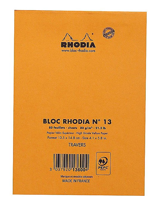 RH BLOC NOTES A6 80F N13 DR ORANGE RHODIA 13600C [3]