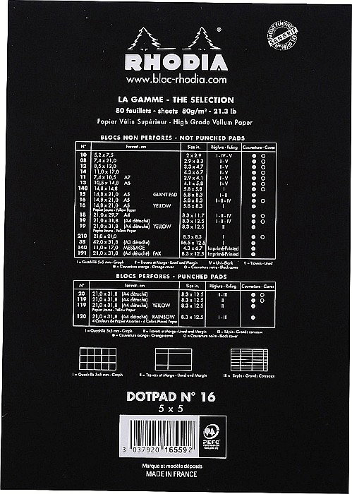 RH BLOC NOTES A5 80F N16 DOTS BLACK RHODIA 16559C [2]