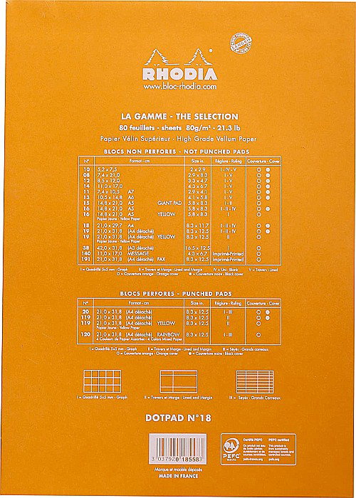 BLOC NOTES A4 80F N18 DOT PAD ORANGE RHODIA 18558C [3]