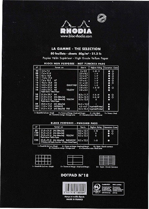 BLOC NOTES A4 80F N18 DOT PAD BLACK RHODIA 18559C [2]