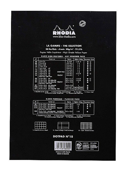 BLOC NOTES A4 80F N18 DOT PAD BLACK RHODIA 18559C [3]