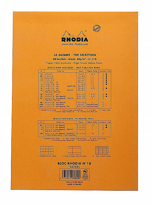 RH BLOC NOTES A4 80F N18 DR ORANGE RHODIA 18600C [3]