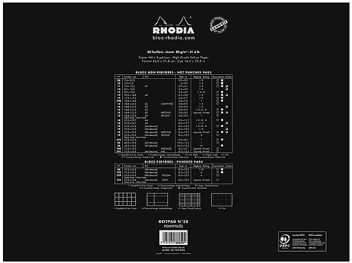 BLOC NOTES A3 80F N38 DOT PAD BLACK RHODIA 38559C [4]