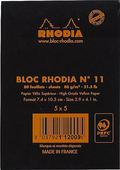 RH BLOC NOTES A7 80F N11 AR BLACK RHODIA 112009C [3]