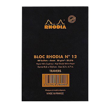 RH BLOC NOTES 8.5*12CM 80F N12 DR BLACK RHODIA 126009C [5]