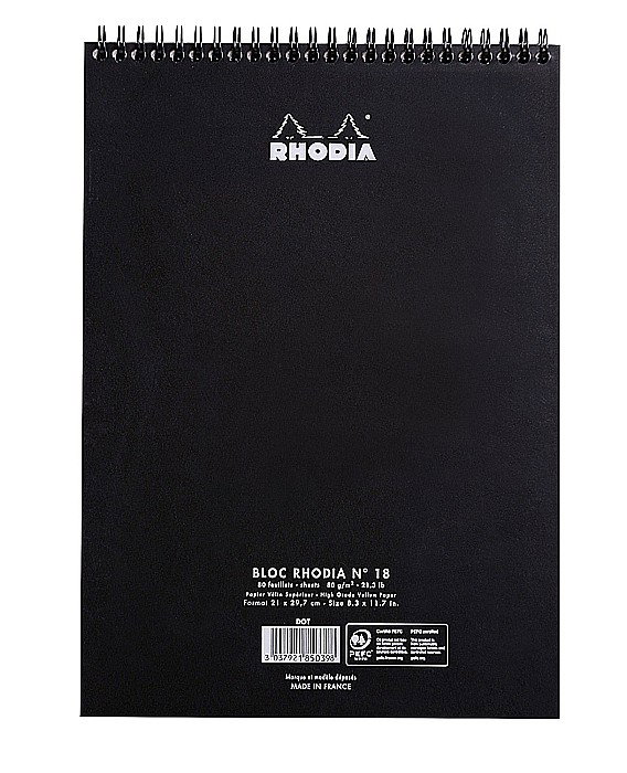 BLOC NOTES A4 SPIRA 80F DOT PAD BLACK RHODIA 185039C [3]