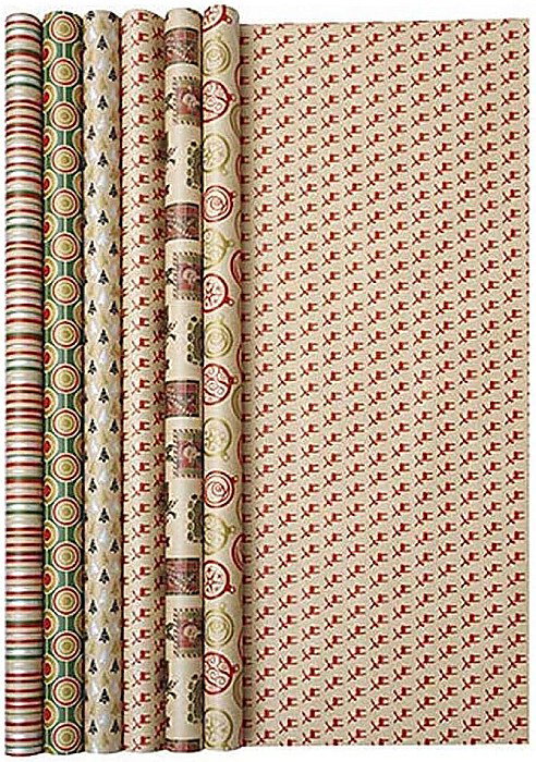 CF HARTIE AMBALAJ 0.70*2M BROWN KRAFT 60GR MOTIV CRACIUN 223799C [1]