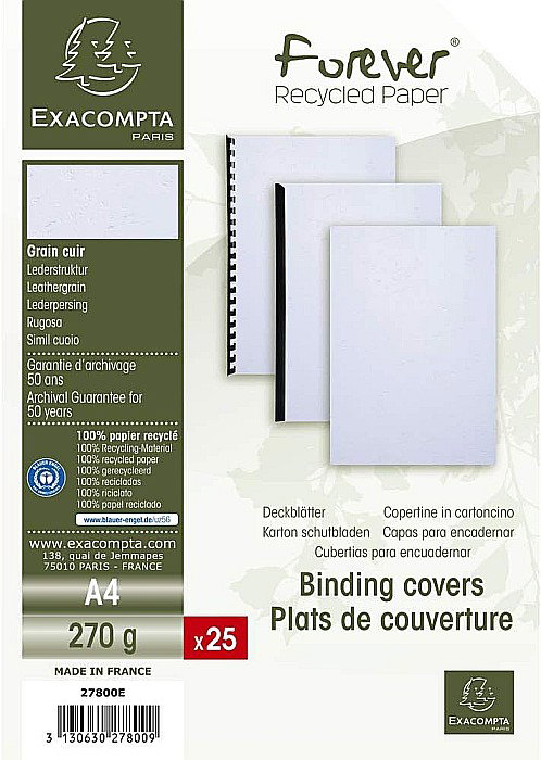 EX COPERTA CARTON IMITATIE PIELE A4 ALB 25/SET 27800E/27809E [3]