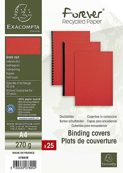 EX COPERTA CARTON IMITATIE PIELE A4 ROSU 25/SET 27805E/27809E [2]