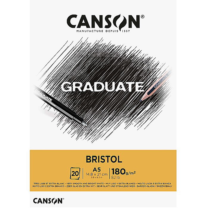 PR BLOC CANSON GRADUATE BRISTOL A5 20F, 180GR/M2 400110382 [2]