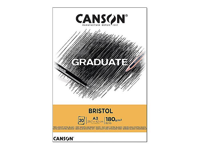 PR BLOC CANSON GRADUATE BRISTOL A3 20F, 180GR/M2 400110384 [1]