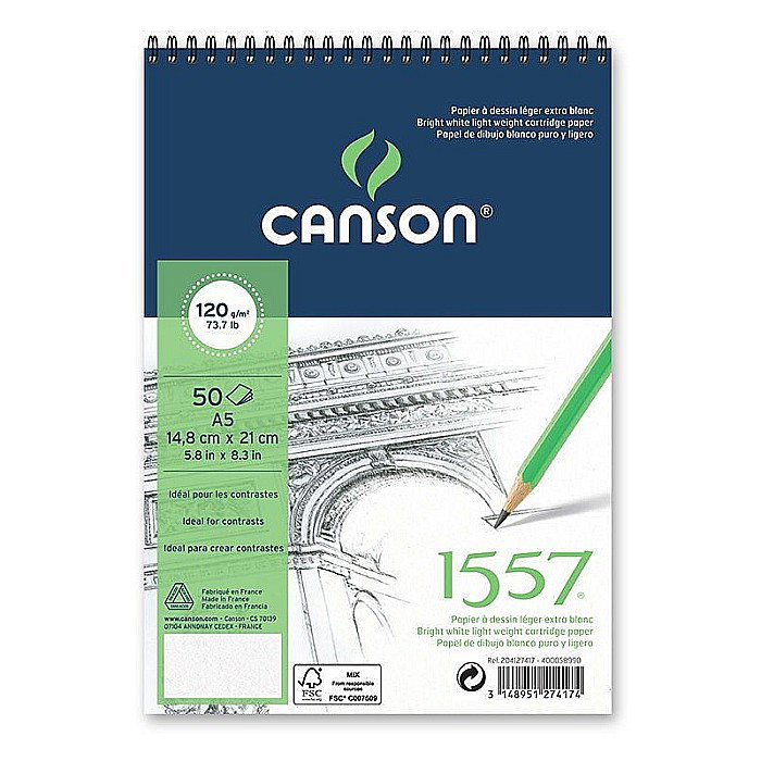 PR BLOC SCHITE CANSON 1557 A4 50F 120G/M2 204127408 [1]