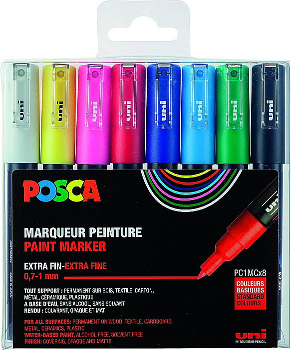 MARKER UNI POSCA UNIVERSAL PC1M 0.7-1MM 8 CULORI/SET 42587 [1]