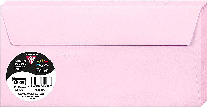PLIC CLAIREFONTAINE DL 20/SET ROZ PASTEL 5535C [1]
