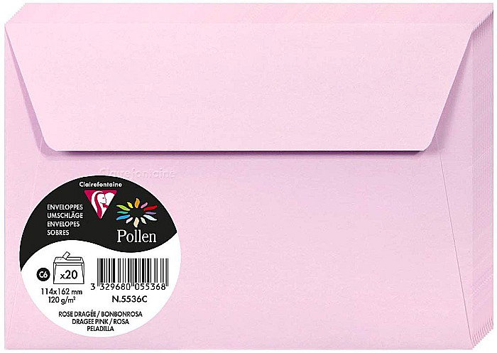 PLIC CLAIREFONTAINE C6 20/SET ROZ PASTEL 5536C [1]
