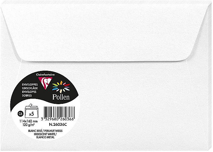 PLIC CLAIREFONTAINE C6 5/SET ALB PERLAT 26036C [1]