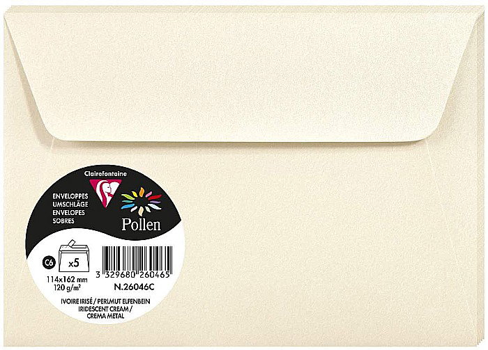 PLIC CLAIREFONTAINE C6 5/SET CREM PERLAT 26046C [1]