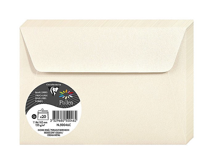 PLIC CLAIREFONTAINE C6 PERLAT 20/SET CREM 50046C [1]