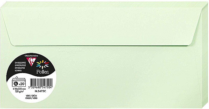 PLIC CLAIREFONTAINE DL 20/SET VERDE PASTEL 5475C [1]