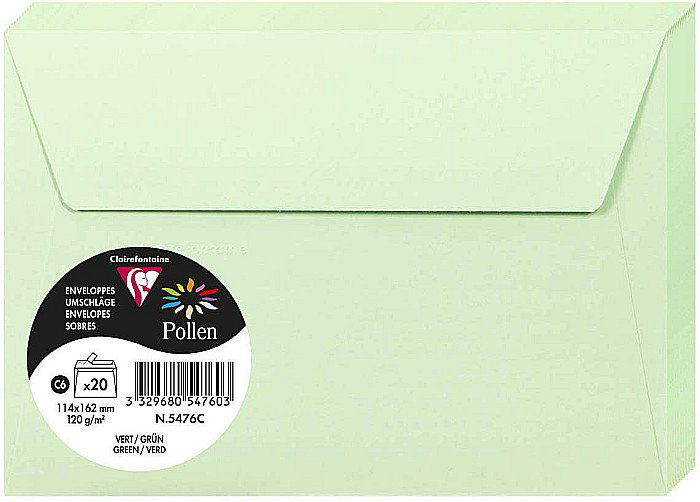 PLIC CLAIREFONTAINE C6 20/SET VERDE PASTEL 5476C [1]