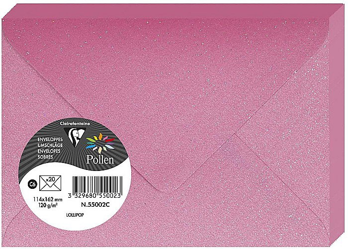 PLIC CLAIREFONTAINE C6 20/SET ZMEURA GLITTER 55002C [1]