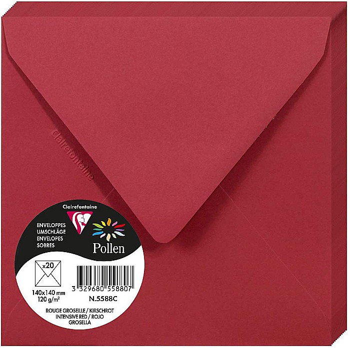 PLIC CLAIREFONTAINE 140*140 20/SET ROSU INTENS 5588C [1]