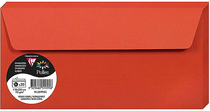 PLIC CLAIREFONTAINE DL 20/SET ROSU CORAL 55995C [1]