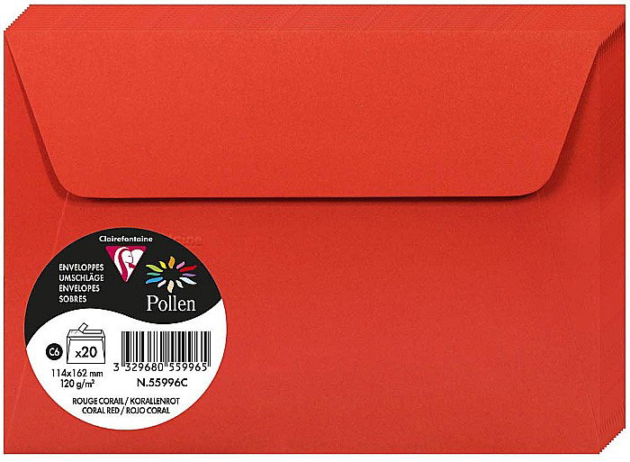 PLIC CLAIREFONTAINE C6 20/SET ROSU CORAL 55996C [1]