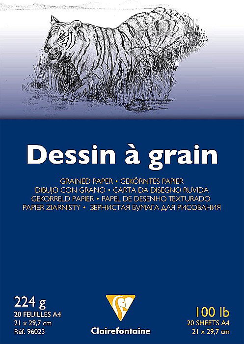 CF BLOC DESEN A4 20F 224GR CLAIREFONTAINE DESSIN A GRAIN 96023C [1]