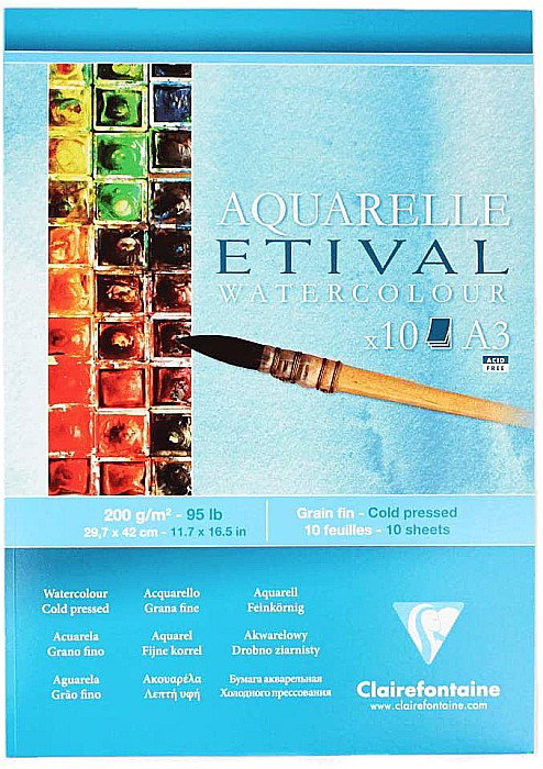 CF BLOC AQUARELLE ETIVAL A3 10F 200GR/m2 CLAIREFONTAINE 96303C [1]