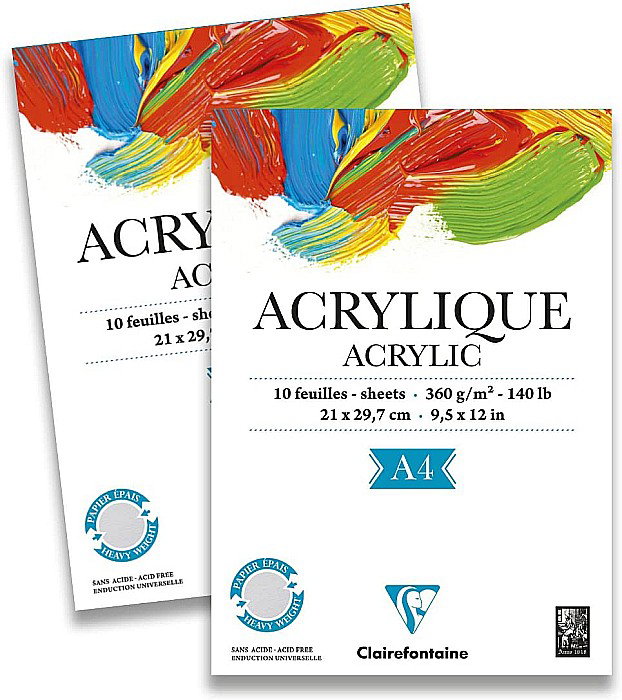 CF BLOC ACRYLIQUE A4 10F 360GR/m2 CLAIREFONTAINE 96308C [1]