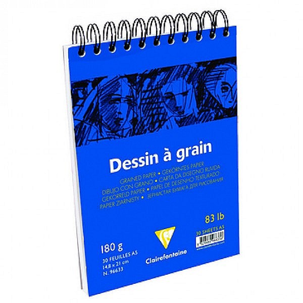 CF BLOC DESEN A5 30F 180GR SPIRA CLAIREFONTAINE DESSIN A GRAIN 96633C [2]