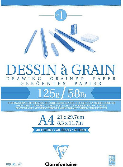 CF BLOC DESEN A4 40F 125GR/m2 CLAIREFONTAINE DESSIN A GRAIN 96684C [1]