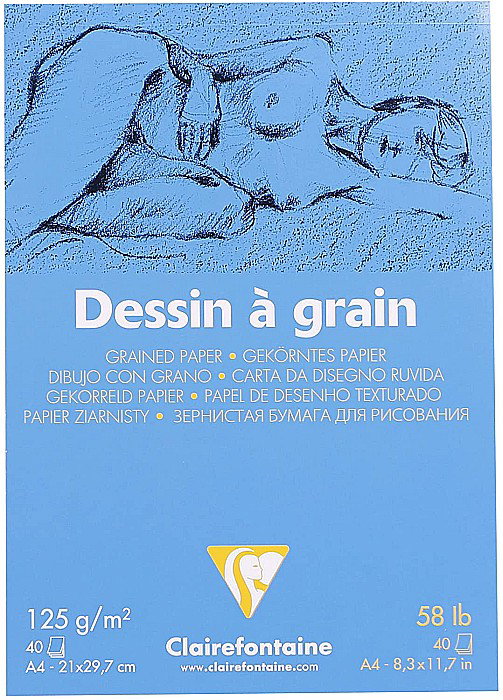CF BLOC DESEN A4 40F 125GR/m2 CLAIREFONTAINE DESSIN A GRAIN 96684C [2]