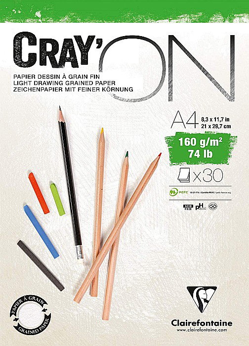 CF BLOC DESEN A4 CRAY'ON 30F 160GR CLAIREFONTAINE 975027C [1]